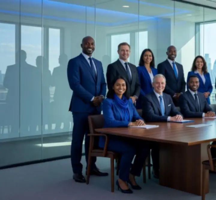 CIKABOU LTD leadership team in a boardroom reviewing energy market data